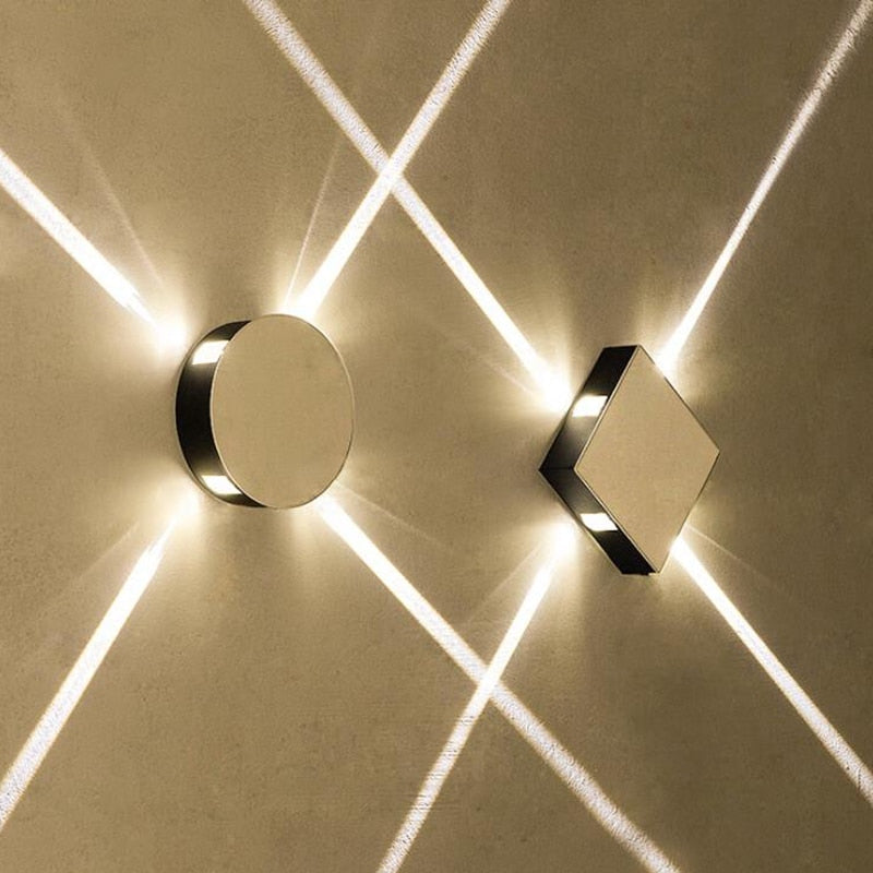 Modern creative aisle round square wall lamp